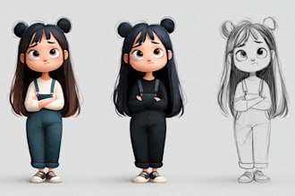design cute cartoon characters