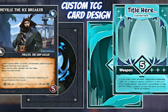 create professional trading card design, ccg card template, playing card design