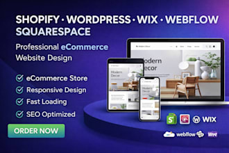 design shopify wordpress wix webflow squarespace ecommerce website