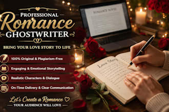 ghostwrite your romance novel or love story professionally