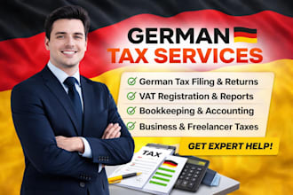 handle german tax filing, vat return, bookkeeping, income tax, german vat