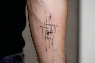 minimalist tattoo, monoline, line art illustration