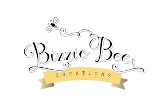 do damask print and bumble bee logo for bizzie bee creations