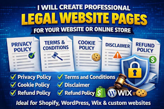create privacy policy terms and conditions cookie policy for shopify wordpress