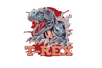 design high quality dinosaur mascot logo with t shirt design