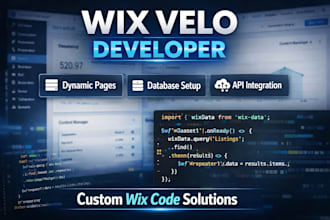 build custom wix velo dynamic website, database and API integration