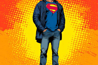 design an amazing superhero pop art