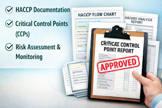 provide haccp plan sops manuals policies of food safety