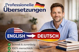 translate your english text into a native german text