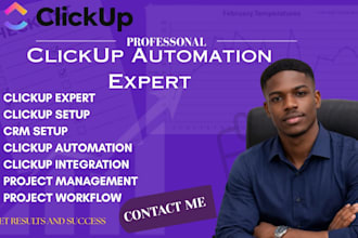 setup your clickup workflow as a clickup expert for your project management