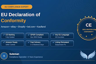 create eu declaration of conformity for amazon, ebay, shopify
