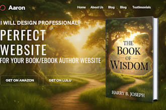 design author website, book ebook author website, author landing page wordpress