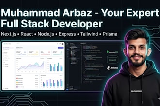 be your expert full stack developer next js, react, node js and express js