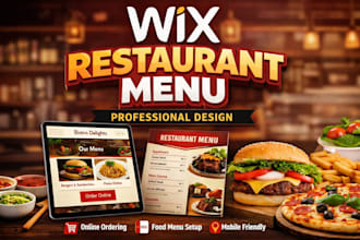 design wix restaurant website menu data entry doordash clover menu uber eats