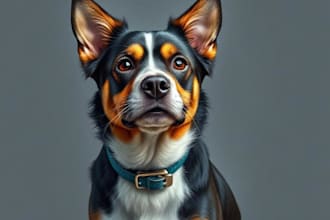 do a custom pet portrait, dog portrait, cat portrait