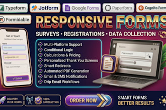 create google forms, typeform, jotform and questionnaires