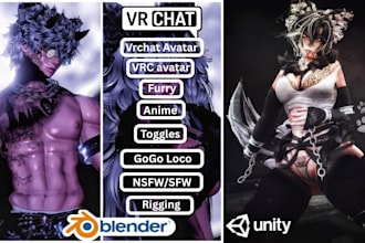 custom vrchat avatar vr chat humanoid vr character vrc avatar, nsfw 3d model