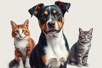 do a custom pet portrait, dog portrait, cat portrait