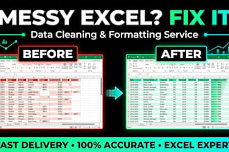 clean, format, and fix your messy excel or CSV data