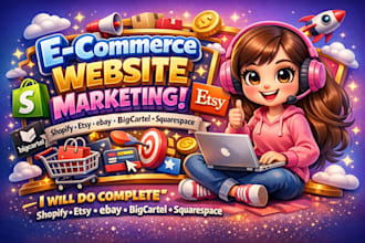 do complete ecommerce shopify etsy ebay bigcartel squarespace website marketing