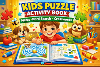 create mazes, word search, crosswords puzzles and activity books for kids