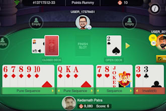 design and develop multiplayer poker, rummy, teen patti and blackjack games