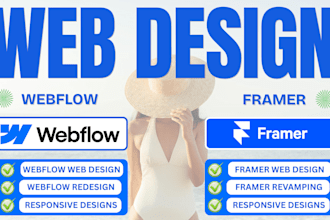 design or redesign webflow website and framer website