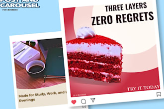 design socialmedia post and carousel for food and cafe brand