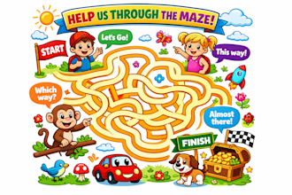 create kids maze puzzles printable worksheets activity book