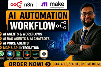 build ai automations rag chatbots voice ai agents using n8n make mcp integration