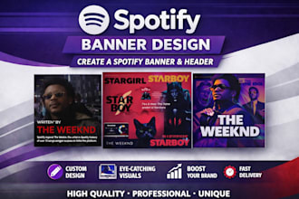 design spotify banner and soundcloud banner for music artist