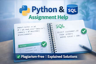 help you with sql and python assignments and projects