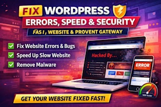 fix wordpress errors, speed up website, remove bugs fast