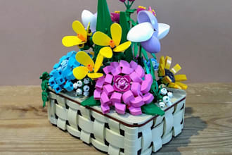 do 3d lego botanical set design,lego botanical flower moc model with pdf manual