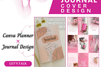 design journal cover, printable custom journal luxury lifestyle journal