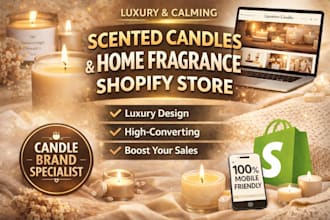 design a scented candles or home fragrance shopify store website