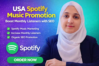 do USA spotify music promotion seo, spotify music promotion monthly listeners