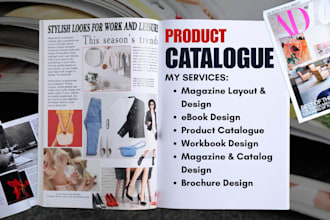 design your product catalogue, catalogue design, magazine layout in indesign
