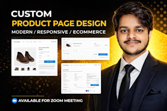 design a custom product page, cart page and checkout for woocommerce