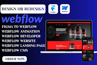 develop webflow website design, redesign webflow website, webflow development