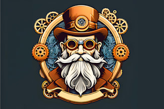 create awesome steampunk and vintage logo in 24 hrs