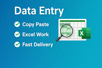 data entry, copy paste, typing work