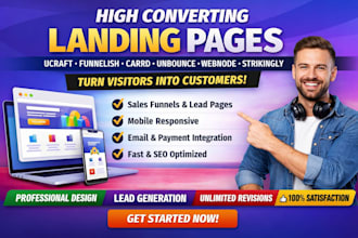 design ucraft funnelish carrd unbounce landing page webnode strikingly website