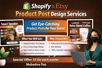 design shopify etsy product post design to boost sales