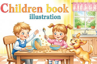 children story book illustration and children story book illustration