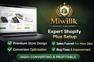 setup shopify plus store with premium design sales funnel to boost sales