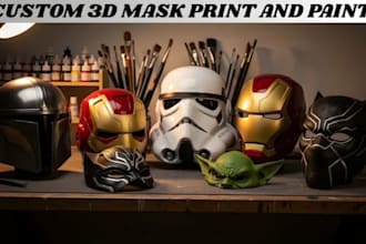 3d print and paint custom 3d mask ship anime 3d mask helmet model resin printing