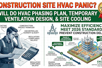 hvac phasing plan, temporary ventilation design, and construction site cooling