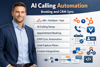 set up n8n hubspot vapi automations for ai calling booking and CRM sync