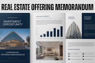 design real estate offering memorandum brochure, flyer and investors proposal
